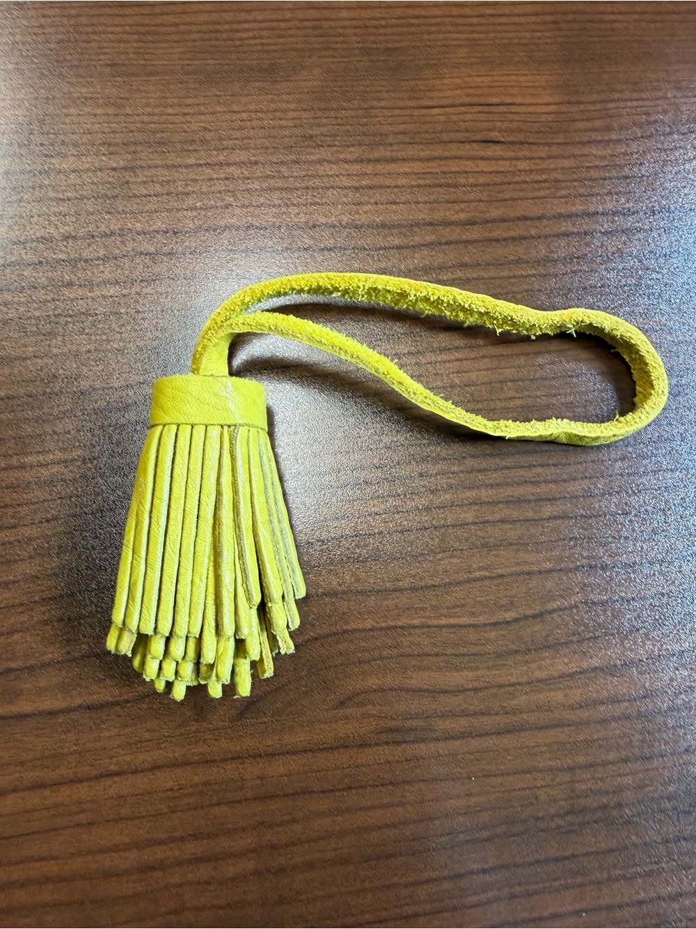Portland Leather Yellow Tassel Key & Card Holder Charm